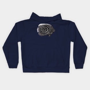 Emperor angelfish drawing Kids Hoodie